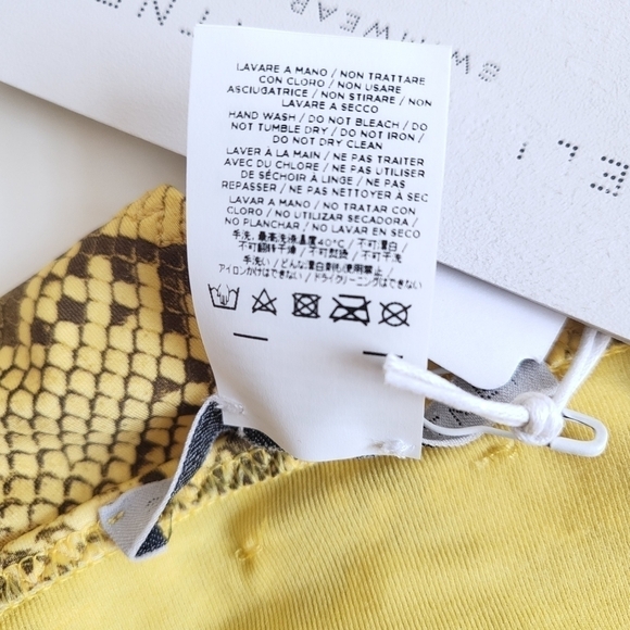 New STELLA MCCARTNEY Snakeskin-Print Mustard Swim Bikini Bottoms NWT Small - Picture 13 of 13